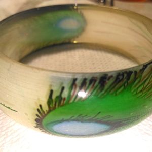 Vintage pre-owned Chunky Bracelet Peacock Feather